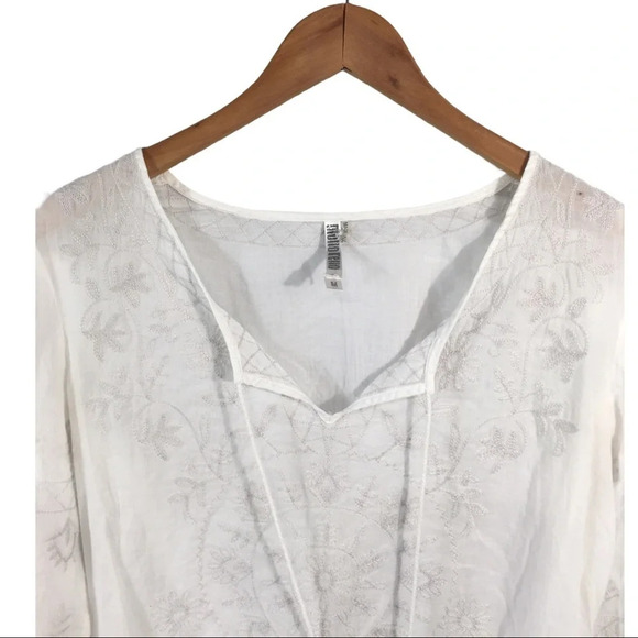 WS477 Monoreno Embroidered Boho Blouse Top M - Picture 5 of 7